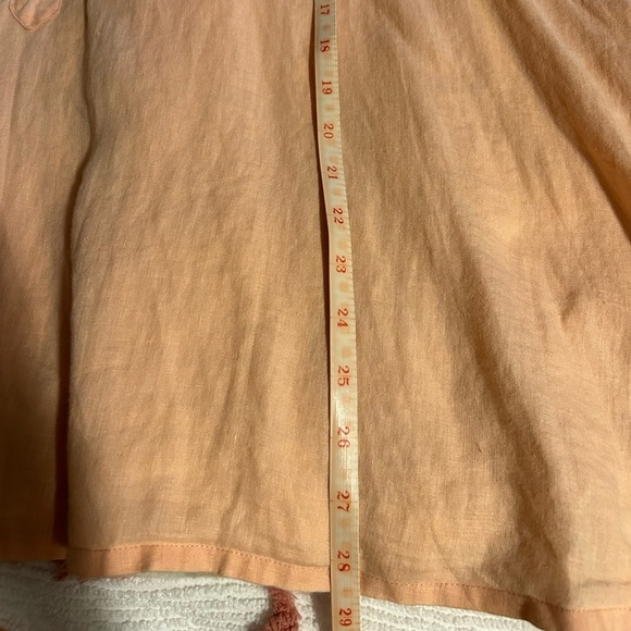 Eileen Fisher 100% irish linen peach half button long sleeve swing style shirt - Picture 14 of 14